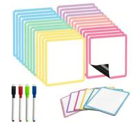 YRREATY 24 Notas Adhesivas Magnéticas Borrables en Seco de 4 Pulgadas Que Se Adhieren A Superficies Metálicas, Ideales para Organizar y Decorar