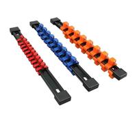 YRREATY ABS Double Sided Socket Organizer(3 PCS), 1/2" 3/8" 1/4" Drive Socket Rail Holder Set Kit- Premium Quality
