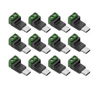 YRREATY Adaptador de Terminal Verde Sin Soldadura de 12PCS Micro Macho A 2 Pines 5V/9V/12V, Conector Rápido USB para Banco de Energía, Enrutador, Teléfono.