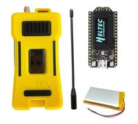 YRREATY Conjunto de Carcasa para la Placa de Desarrollo Heltec V4 Meshtastic WiFi Lora 32 con Batería de 3000mAh, Antena Blanda, SX1262, Alimentado por Energía Solar, BLE B.