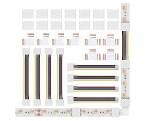 YRREATY Kit de Conectores LED SMD de 6 Pines de 12 Mm, Divisor en L de 6 Pines, Esquina en Ángulo Recto, en Forma de T, para Luces de Tira RGB CCT SMD PWM.
