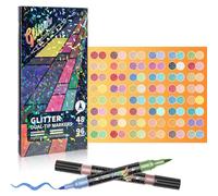 YRREATY Marcadores de Pincel con Efecto Brillante, Punta Doble, Pincel de Dos Colores, Marcador Brillante para Garabatear, Escribir, Arte con Purpurina, Manualidades para Adultos, 96 Colores