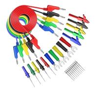 YRREATY P1036B Kit de Cables de Prueba con Conector Banana A Banana de 4 mm para Multímetro, Pinza de Cocodrilo, Tipo U y Kit de Sonda de Prueba de Punción.