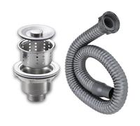 YRREATY Tapón de Drenaje con Filtro y Tubo de Drenaje Antiolor para Estaciones de Lavado y Cocinas.