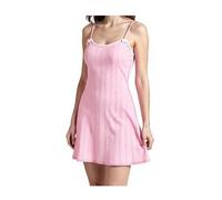 YRSHENG Camisón De Mujer con Tirantes Ajustables, Vestido De Dormir Corto con Encaje, Camisas de Mulher Casual, Roupa de Dormir Curta,A. Pink,M（50~60kg）