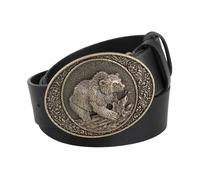 YRSHENG Cinturón De Cuero Vaquero Occidental con Hebilla, Cinturón Vintage para Hombres Y Mujeres, Cinturón De Piel De Vacuno para Pantalones Vaqueros, Western Cowboy,Negro,120CM/47.3''