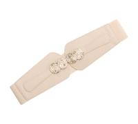 YRSHENG Cinturon Mujer, Cinturones Elásticos Anchos para Mujer, Cinturones Elásticos Vintage con Hebilla, Moda, Cinturón Decorativo Ajustable para Abrigo,Vestidos De Noche,Beige,70CM/27.56''