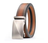 YRSHENG Cinturones Hombre, Cinturón De Trinquete Alargado con Hebilla Automática, Cinturón Hombre Cuero Ajustable Cinturon Trabajo Hombre para Pantalones Formales,Traje,Rojo,120CM/47.3''