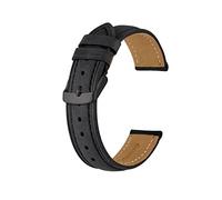 YRTHFJTJ Correa de reloj, 14-24 mm, correa de reloj de cuero Crazy Horse retro for hombre, repuesto de pulsera, accesorios de reloj de cuarzo analógico(Black black,23mm)