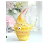 YRTHFJTJ Figura de pez Golondrina Tropical Amarilla de Vidrio soplado Hecha a Mano, pisapapeles de Cristal esmaltado, Regalo for Navidad, decoración del hogar, Adorno de Mesa.