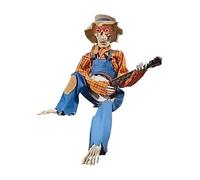 YRTUOP Decoraciones De Esqueletos Para Halloween | Guitarrista Esquelético Espeluznante,Decoración Articulada con Ojos que Brillan y Música para Jardín Pasarela Fondo Fotográfico Porche Casa Encantada