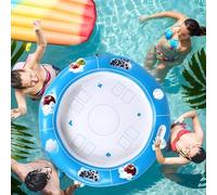 YRTUOP Mesa de Juego Inflable, Bandeja Flotante para Mesa de Cartas, Soporte Inflable para Alimentos y Bebidas, 4-6 Jugadores, mesas flotantes, Accesorios de Piscina para o Fiestas en la Playa