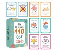 YRTUOP Tarjetas de Mindfulness | 110 Unidades de Tarjetas de Terapia Cognitiva Conductual | Materiales de Gestión Emocional para Adultos Adolescentes Estudiantes Reflexión Personal | Actividades de