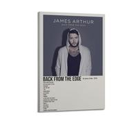 YRTWR I WBRRB Póster de James Arthur con texto "Back from the Edge" de James Arthur para dormitorio, películas de 20 x 30 cm, estilo marco
