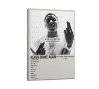 YRTWR I WBRRB Youngboy Never Broke Again - Póster de pared con diseño de portada para dormitorio, películas de 20 x 30 cm, estilo marco