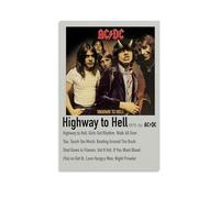 YRUAWRH Póster de AC DC Highway to Hell para pared, lona estética, póster vintage, pintura decorativa para dormitorio, sala de estar, 60 x 90 cm, estilo sin marco