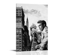 YRUAWRH Póster de Marilyn Monroe y James Dean (1) arte de pared, lona estética, póster vintage, pintura decorativa para dormitorio, sala de estar, 30 x 45 cm, estilo marco 5