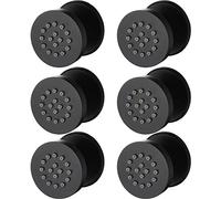 YRUIIA Ducha lateral negra boquilla de masaje de 2 pulgadas redonda de latón ducha lateral ducha ducha ajustable ducha jet, 6 paquetes