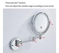 YRUIIA Espejo de maquillaje LED con luces y aumento de 10x, espejo de tocador montado en la pared, redondo, doble cara, aumento con brazo extensible giratorio de 360°, espejo de maquillaje, bronce,