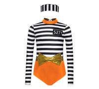 Yruioon Disfraz de prisionero para niña, mono con gorro de prisión, disfraz para Halloween, carnaval, fiesta, color naranja, 170-176