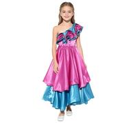 Yruioon Niña Traje De Baile Tradicional Vestido Español Disfraz Cosplay Bailarín Presentación Festival Rosa 5-6 años