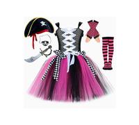 Yruioon Niña Vestido Pirata Vestido Princesa Gótico Tutú Con Accesorios Traje Pirata Infantil Halloween Carnaval Y Fiestas Tipo A 10-12 años