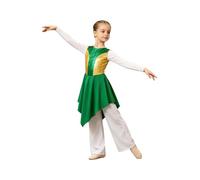 Yruioon Niños Vestido Adoración De Danza Litúrgica Baile De Alabanza Ropa Verde 11-12 años