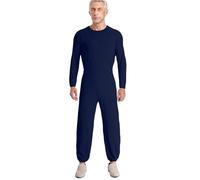 Yruioon Ropa Cuidado Hombres Camiseta Algodón Ropa Atender A Especificas Necesidades Mono Entero Pijama Adaptativo Azul oscuro M