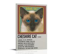 YRWOERHWER Blink-182 - Póster de gato de Cheshire para pared, lienzo moderno y estético, pintura para decoración de sala de estar, dormitorio, 30 x 45 cm, estilo marco