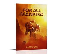 YRWOERHWER Póster de pared con texto en inglés "For All Mankind" (50 x 75 cm), diseño moderno y estético para decoración de sala de estar, dormitorio, 50 x 75 cm, estilo marco