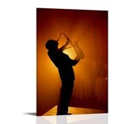 YRWUIERHRUE Póster de jazz estético para pared, lienzo vintage, pintura decorativa, para sala de estar, dormitorio, decoración de 30 x 45 cm, estilo marco