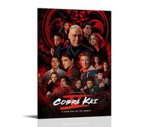 YRWUIERHRUE Póster estético de Cobra Kai para pared, lienzo vintage, pintura decorativa, para sala de estar, dormitorio, decoración de 60 x 90 cm, estilo marco