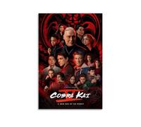 YRWUIERHRUE Póster estético de Cobra Kai para pared, lienzo vintage, pintura decorativa, para sala de estar, dormitorio, decoración de 50 x 75 cm, estilo sin marco