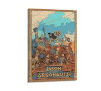 YRWUIERHRUE Póster estético de Jason y los Argonautas para pared, lienzo vintage, pintura decorativa para sala de estar, dormitorio, decoración de 60 x 90 cm, estilo marco