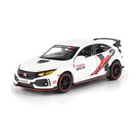 YRXIAO 1 32 para Honda Civic Type-R Modelo Aleación Fundición Presión Exhibición Colección Coche Juguete Niños Regalo Coche Exquisita Artesanía Decoración(White)