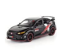 YRXIAO 1 32 para Honda Civic Type-R Modelo Aleación Fundición Presión Exhibición Colección Coche Juguete Niños Regalo Coche Exquisita Artesanía Decoración(Negro)
