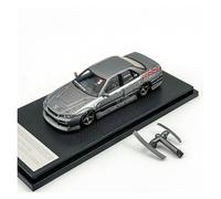 YRXIAO 1:64 para Nissan GT-R ER34 Skyline Skyline Modelo De Coche De Aleación Adornos Metálicos Estáticos Exquisita Artesanía Decoración(Gray)