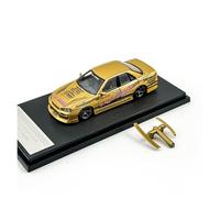 YRXIAO 1:64 para Nissan GT-R ER34 Skyline Skyline Modelo De Coche De Aleación Adornos Metálicos Estáticos Exquisita Artesanía Decoración(Gold)