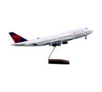 YRXIAO 47 cm para aviones de pasajeros B747-400, modelo Delta con ruedas y luces para colección de regalos (sin luz)