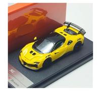 YRXIAO Ferrari SF90 XX Stradale Supercar Hardtop Alloy Car Model Adult Collection(Yellow)
