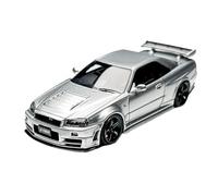 YRXIAO Modelo A Escala 1:64 del GT-R R34 Skyline De Resina para Colección Decoración del Hogar Recuerdos(Silver)