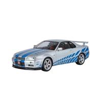 YRXIAO Nissan Skyline GTR R34 - Coche De Juguete Aleación Modificado Escala 1/18 con Sonido Y Luz(Style 6)