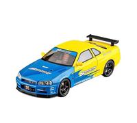 YRXIAO Nissan Skyline GTR R34 - Coche De Juguete Aleación Modificado Escala 1/18 con Sonido Y Luz(Style 2)