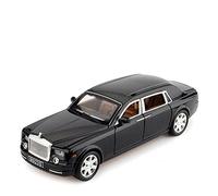 YRXIAO para Rolls Royce Phantom 1 24 Simulación Diecast Aleación Modelo Coche Sound Light Pull Back Colección Juguetes Vehículo(Negro)