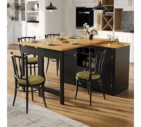 Yrxin Mesa de bar extraíble de alta calidad con función giratoria de 360° y espacio de almacenamiento, longitud ajustable de 120-180 cm, sala de estar, comedor, oficina en casa, mesa de pie de diseño