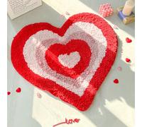 YRXRUS Alfombra de baño con forma de corazón, alfombras de baño con corazón rojo, alfombras de ducha de amor para el día de San Valentín, alfombra de baño preparada, para decoración de habitación, 21