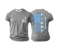 YRxUIAI - Camiseta de concienciación sobre el cáncer de próstata para hombre, con la bandera americana, gris, 5XL