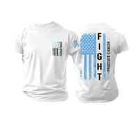 YRxUIAI - Camiseta de concienciación sobre el cáncer de próstata para hombre, con la bandera americana, blanco, 4XL