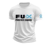 YRxUIAI - Camisetas de manga corta para hombre, diseño gráfico de concienciación sobre el cáncer de próstata, blanco, XL
