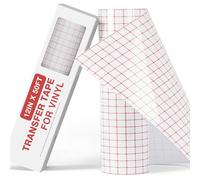 YRYM HT Rollo de cinta de papel de transferencia de vinilo transparente 12 x 50 pies con rejilla de alineación para Silhouette Cameo vinilo adhesivo Cricut para calcomanías señales ventanas pegatinas